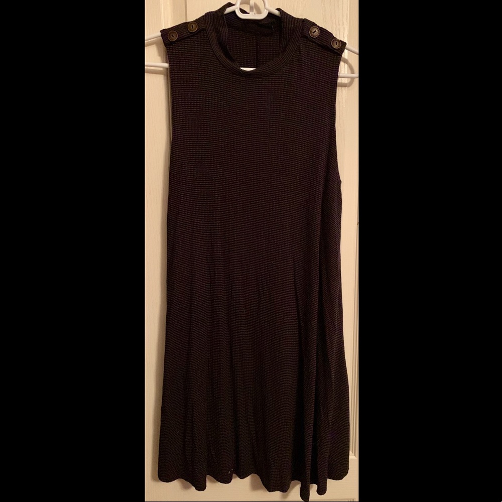 Navy Blue Boat-Neck Dress